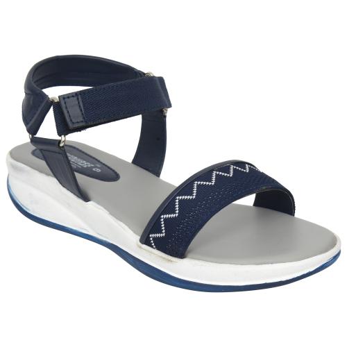 Racecouse Women's Event Sole Platform Heel Back Belt Sandal With the Heel Height of 1.5 Inch 522 Blue