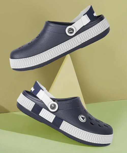 Aqualite Navy Blue & Grey Clogs For Men
