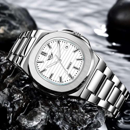 REESKY Swiss Made Quartz White Dial Analog Watch - For Men
