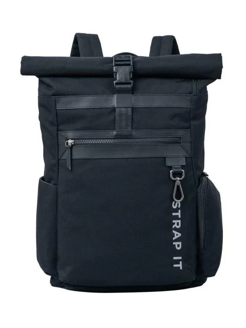 MY STRAP IT RUMI - Multipurpose Canvas Rolltop Laptop Backpack with Genuine Leather Details