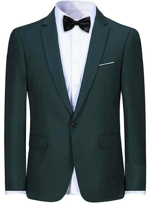 Mahamaya Fabrics Fashion Men Green Blazer (Size 44)