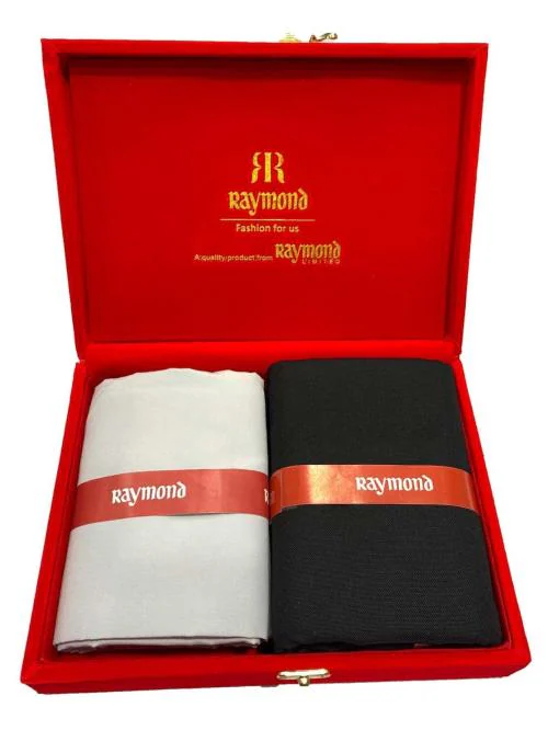 Raymond Polycotton Grey Shirt & Trouser Fabric in Velvet Box Packing (Shirt-2.30 m, Pant-1.20 m)Velvetta-29