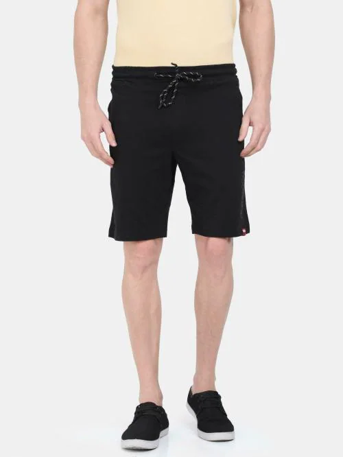 Fruit of the Loom Men Black Solid Cotton Blend Pack of 1 Knit Shorts
