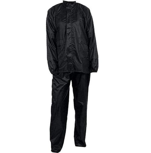 N G Products Unisex Rain Suit With Hood and Carry Bag (Raincoat for Men and Women _Black_XL)