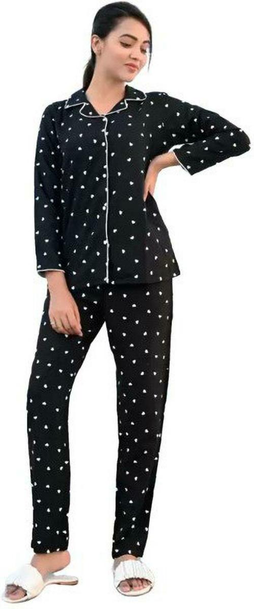 TrendMe Women Black NightSuit (M)