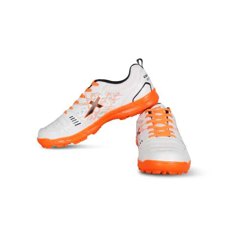 Vector X BLASTER-22Y Cricket Shoes for Men (White,Orange)