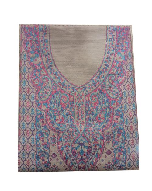SAAKSHAAT Women's Unstitched Printed Winter Woollen Pashmina Salwar Suit Dress Material with Shawl - (Free Size) - Grey-5
