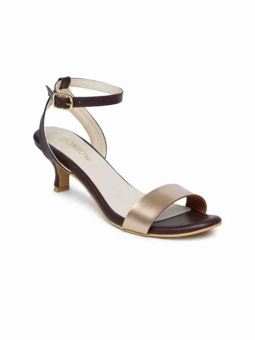 Monrow Brown Heel Sandal for Women