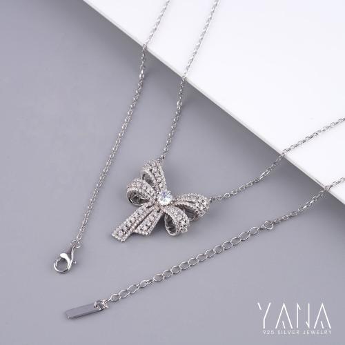 YANA SILVER JEWELRY Ribbon Bow Pendant Necklace for Women