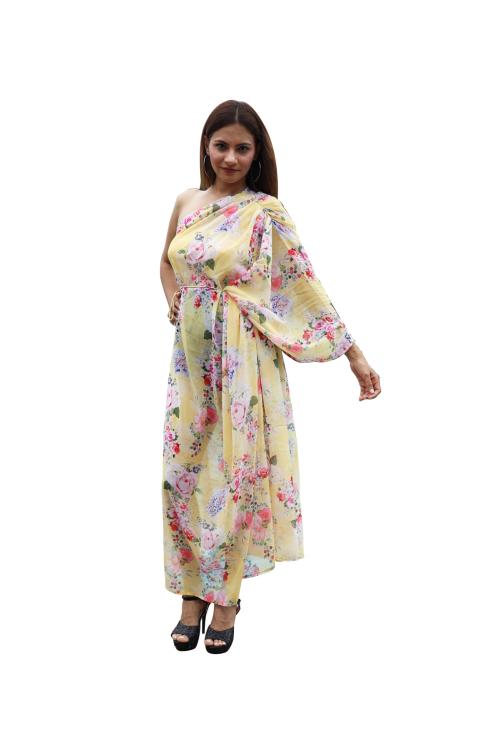 RAJORIA INSTYLE Georgette Digital Printed Beach Wear Designer Kaftan Multicolored Free Size for Women AEZA-4-XXL