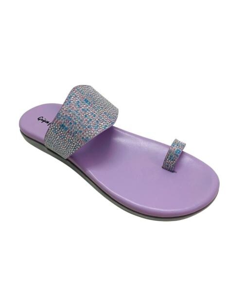 Buy Stepee Purple Classy & Trendy Toe Ring Kolhapuri Slipper Flat Sandal for Women Size39