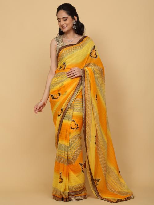 Anuradha Sarees Women's Daily wear Bollywood Saree (_Yellow_Regular)