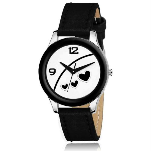 SWADESI STUFF Analogue White Dail Watch For Women- (CUTGLASS BLACKHEART)