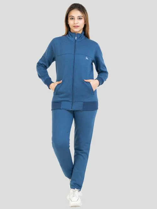 YHA Women Regular Fit Indigo Track Suit