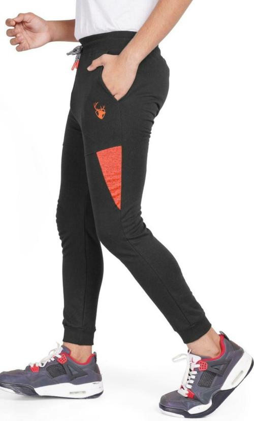 Stag & Zoe Boys Black Printed Pure Cotton Track Pant