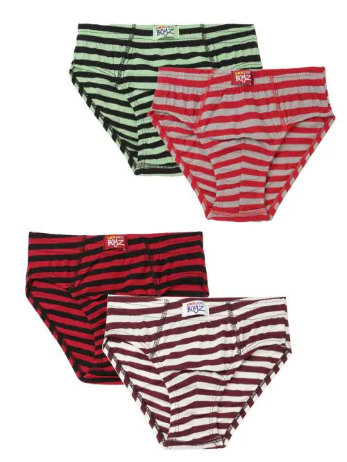Lux Cozi Boys Multicolor Printed Cotton Pack of 4 Brief