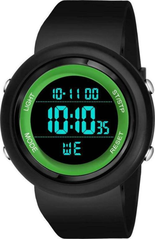 Reborn Digital Watch Grey Dail Green Strap Wrist Digital Watch for Men