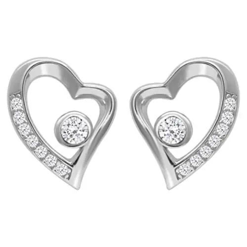 Giva Sterling Silver Valentine Heart Stud Earrings For Women