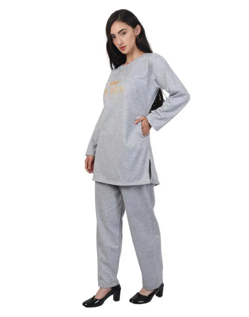 Hautemoda Women Winter Night Suit with Inner Fleece