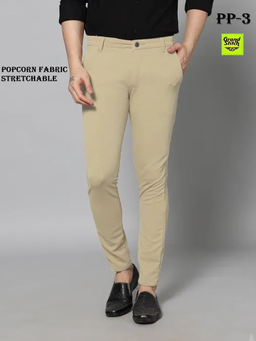 Buy GS GRAND STITCH Mens Lycra Peanut fabric Trouser Pant Online