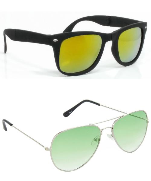 Buy Hrinkar Pink Wayfarers Sunglasses for Men & Boys ( Pack of 2