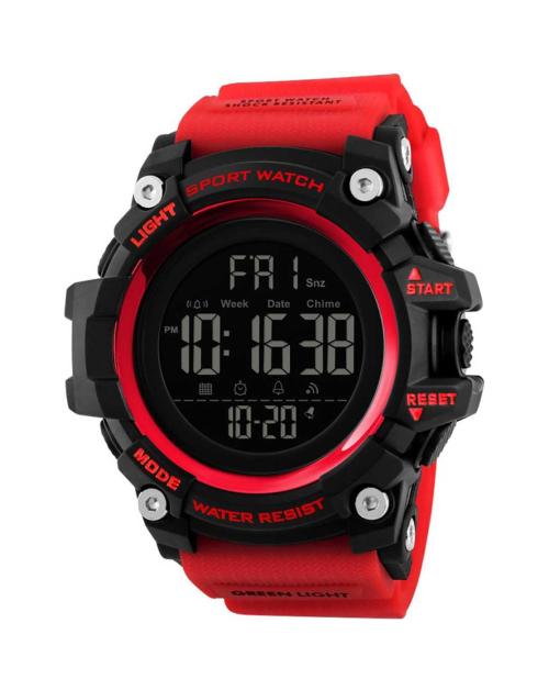 SKMEI Sporty Adventurous Digital Red Polyurethane Strap Stylish Branded Sports Men's Watch
