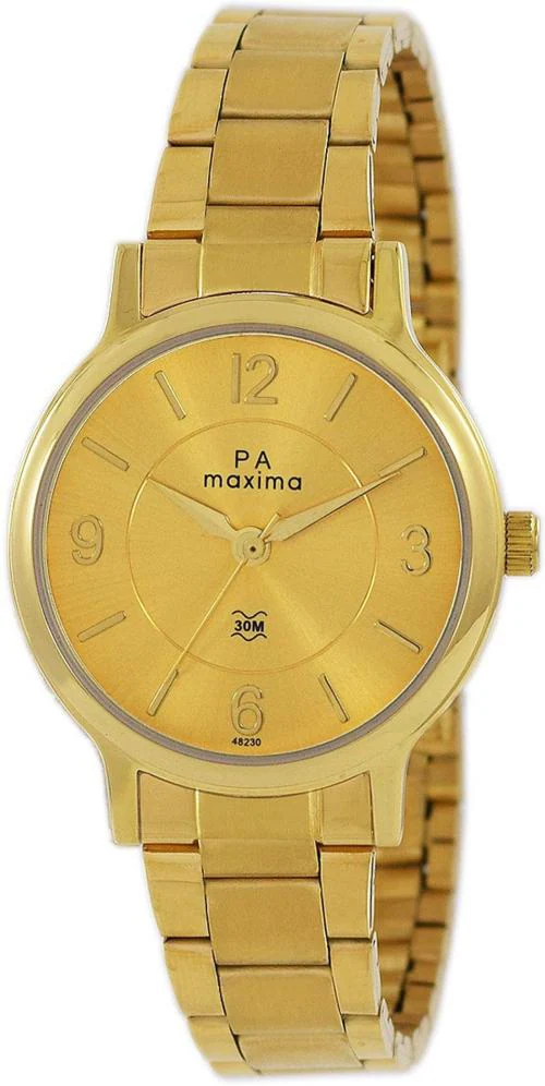 Maxima Analog Gold Dial Gold Strap Watch For Women (48230CMLY) JioMart