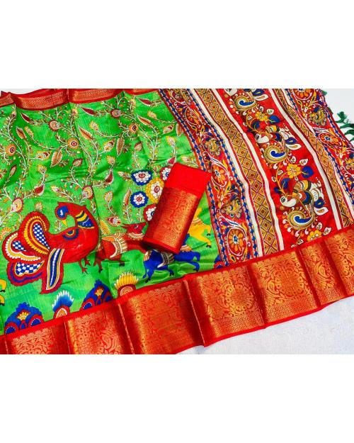 Buy Radha's Inch Gold Zari Pencil Jacqrad Weaving Border Dola Silk