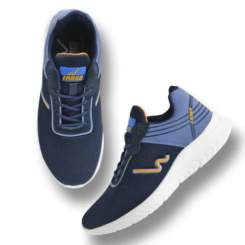 Fargo product Alfa 01 Sports Shoes for Men's- Lace-Up Shoes, Perfect Walking & Running Shoes for Men (Navy)