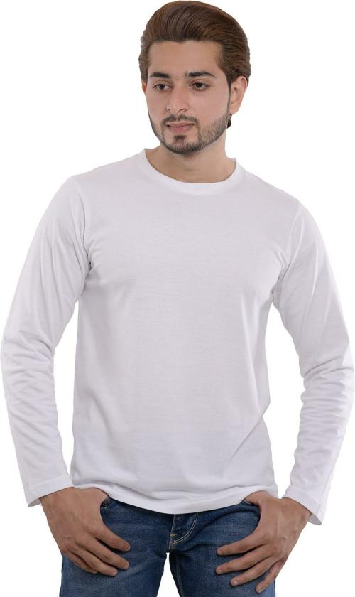 Zebulun Men White Solid Cotton Blend Men's T-Shirts