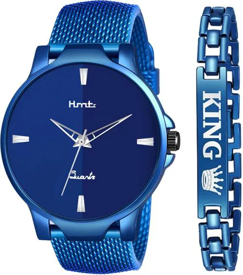 Buy Hmtr Analog Blue Dial Blue Strap Watch For Boys (Hmtr6054Blu+Band
