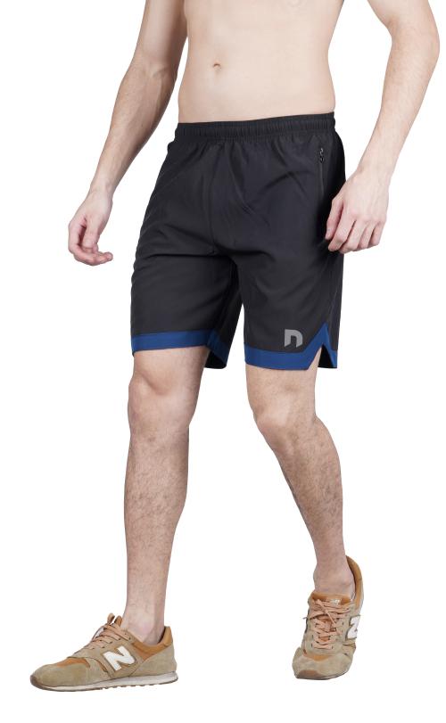 TRAIN HARD EVERYDAY Men's Outdoor Quick Dry Lightweight Sports Shorts Zipper Pockets(Black)