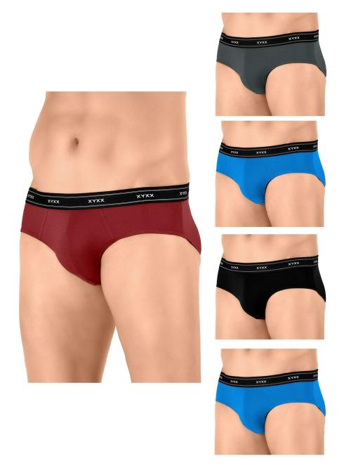 XYXX Multicolor Solid Bamboo Cotton Pack of 5 Briefs