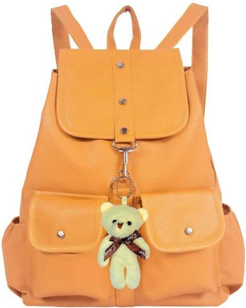Buy TARSHI Yellow Genuine Leather Backpack 10 L Small Online at Best