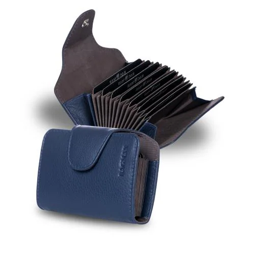 BAGMAN 13 Slots Leather Credit Card Holder Wallet for Men (11 x 8.5 x 2.6 cm)