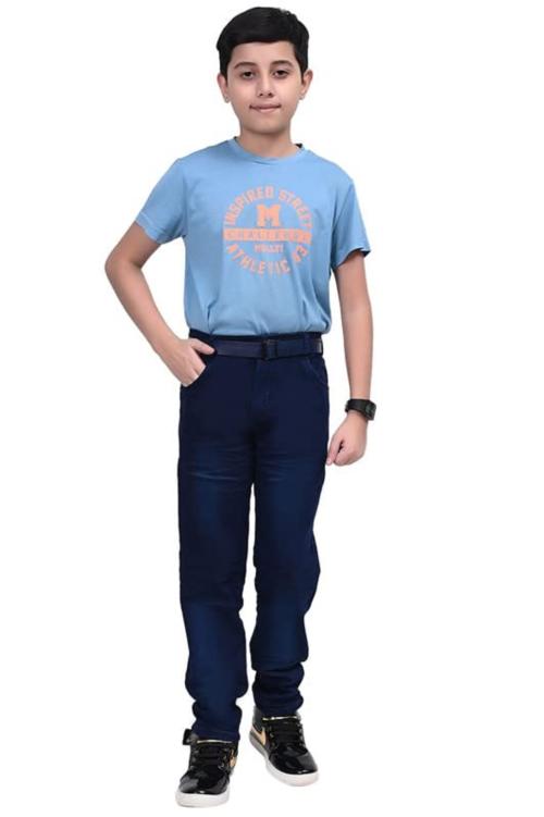 JUMPTIGER Kids Boys Regular wear High Export Quality TFO Denim Jeans - BLUE