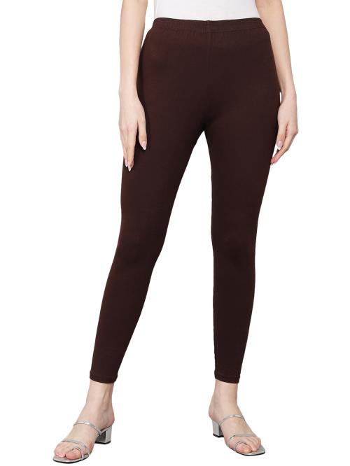 NGT Brown Super Soft Cotton Ankle Length Leggings for Women And Girls (S)