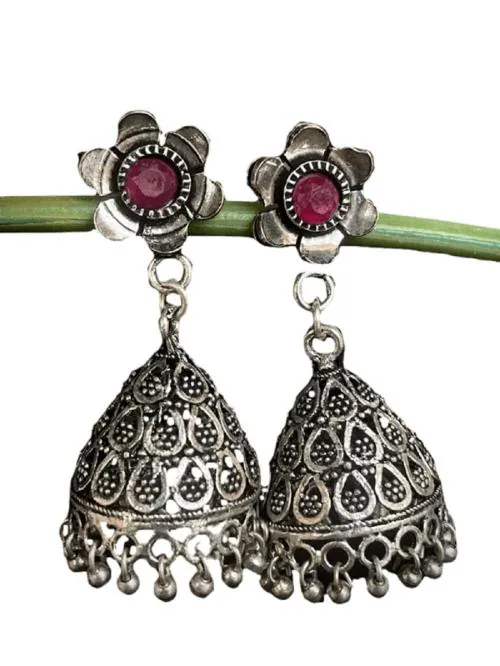 Aasira Jhumka Earring In Red For Women And Girl