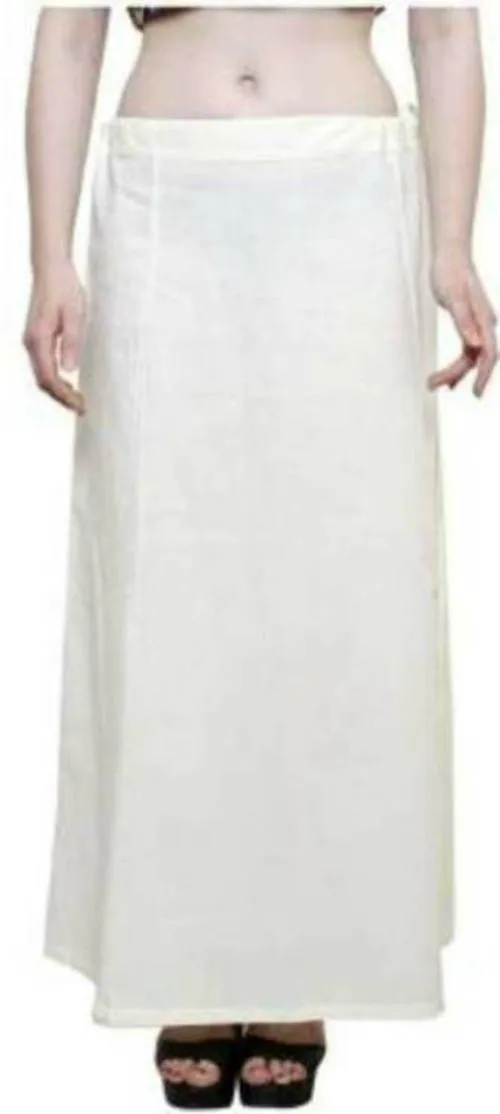 KAVYA DESIGNERSWomen White Pure Cotton Saree Petticoat
