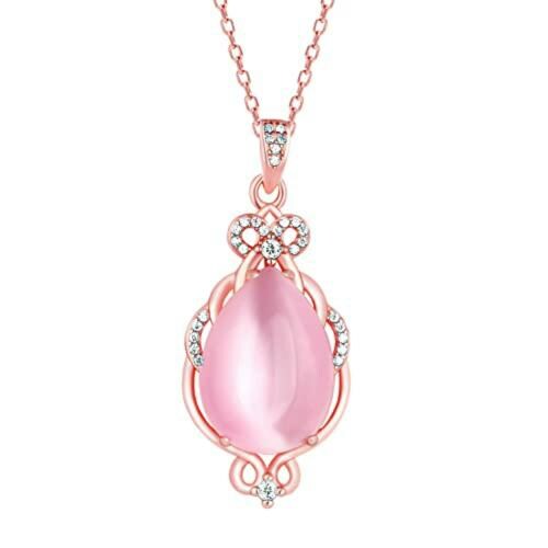 Giva Sterling Silver Rose Gold Pink Pendant For Women