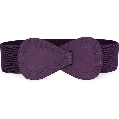 REDHORNSBow Design Women's Adjustable Waist Belt For Dresses - Purple