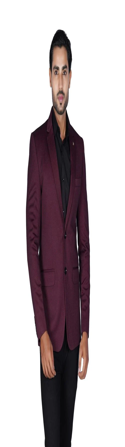 ROBILLA Men's Long Sleeve Casual Blazer Regular fit Solid Polyester_(Purple,Size-40)