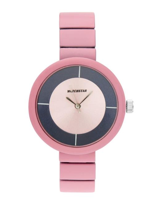 Watchstar Analogue Pink Dial Pink Strap Watch For Women