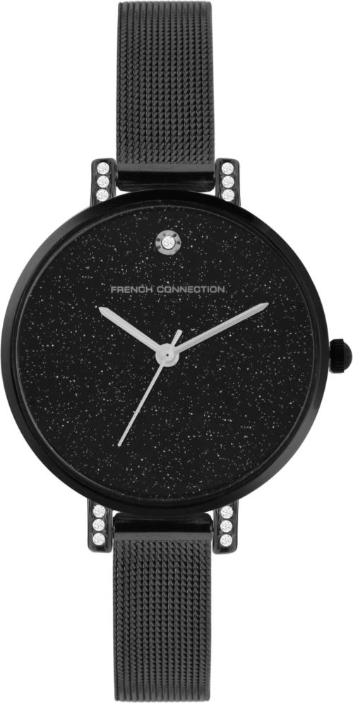 French Connection Analog Black Dial Black Strap Watch For Women