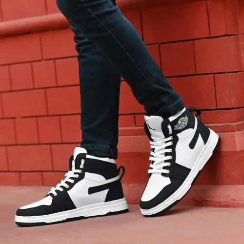 WQAAO Air Jordan Style trendy Sneakers For Men (Black)