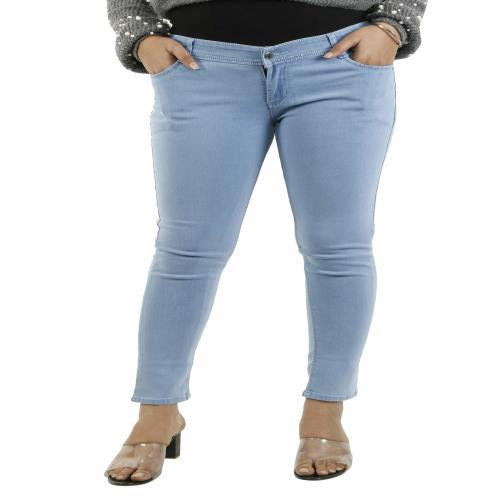 DC DHRUMI CREATIONS women Mid rise Slim fit Light Blue Solid Premium Denim Jeans (size-42)