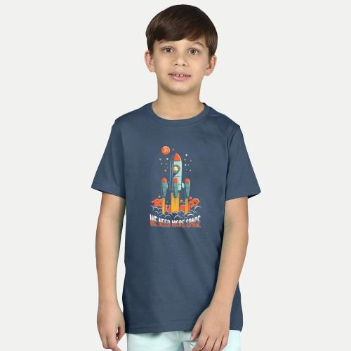 Rad Prix Boys Blue T-shirt with Space Rocket Print