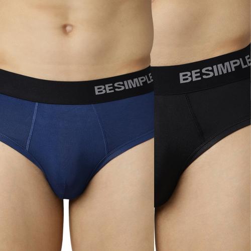 BESIMPLE Men Underwear Brief Non Itch No Chaffing Sweat Proof Ultra-Light Comfortable Wear with Microfibre Waistband ( Pack of 2 )
