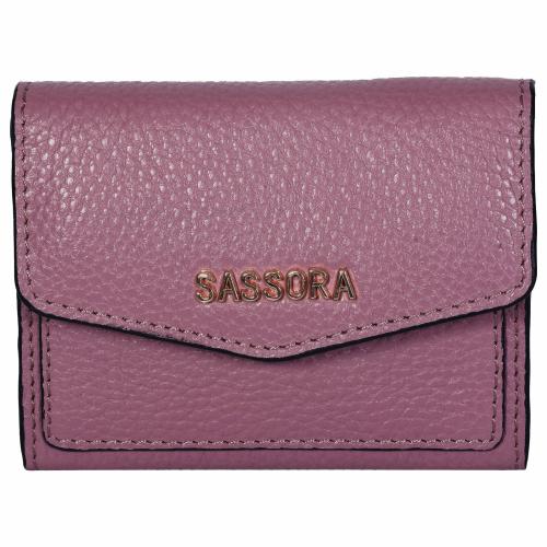 Sassora Genuine Leather Purple Card Holder For Girls