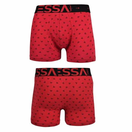 ESSA Men's Trunk Slim Fit Printed Cotton Underwear 3Pcs [Multicolor]_90 cm Or M